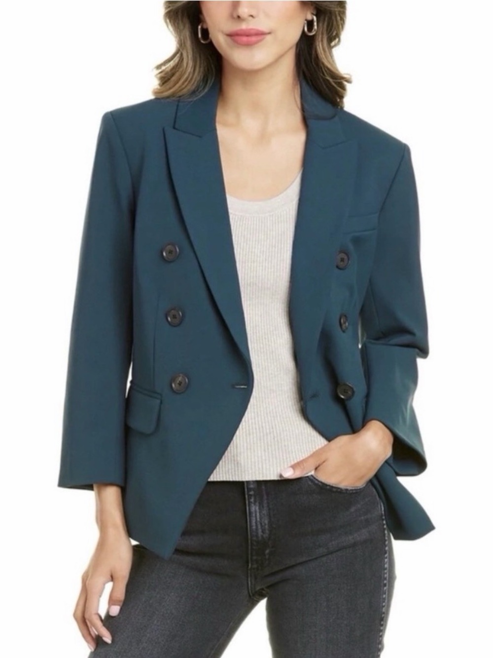 Veronica Beard Empire Dickey Deep Teal Blazer, Size 0, Excellent condition